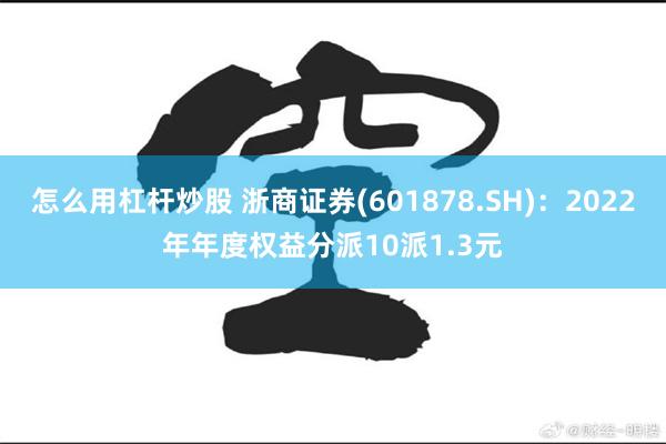 怎么用杠杆炒股 浙商证券(601878.SH)：2022年年度权益分派10派1.3元