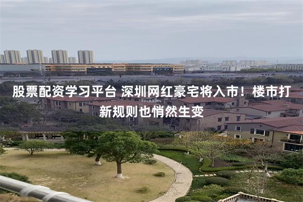 股票配资学习平台 深圳网红豪宅将入市！楼市打新规则也悄然生变