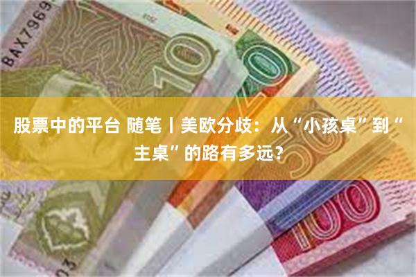 股票中的平台 随笔丨美欧分歧：从“小孩桌”到“主桌”的路有多远？